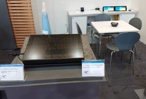 Salt-water touchscreen display in NVD booth